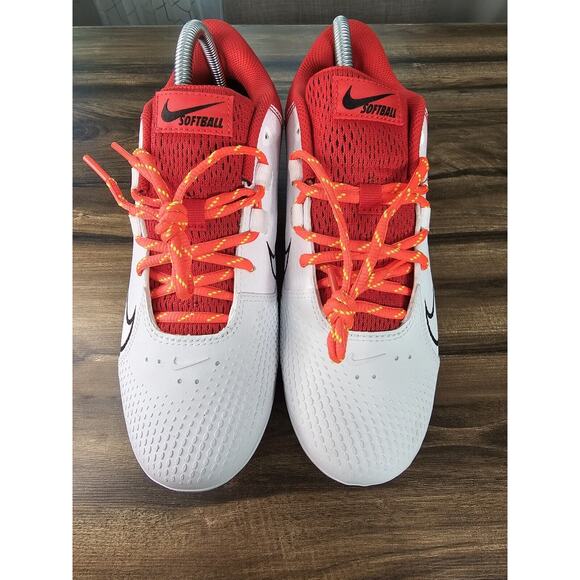 NEW Nike Womens‎ Hyperdiamond 4 Pro Softball Cleat White/Red CZ5920-600 Size 8 - Picture 10 of 16